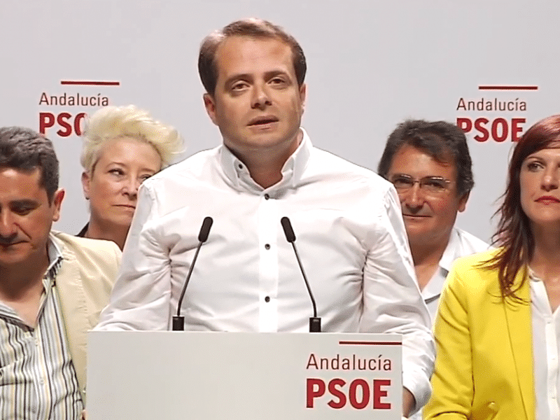 Antonio Conde (PSOE) en un mitin en la campaña de 2015