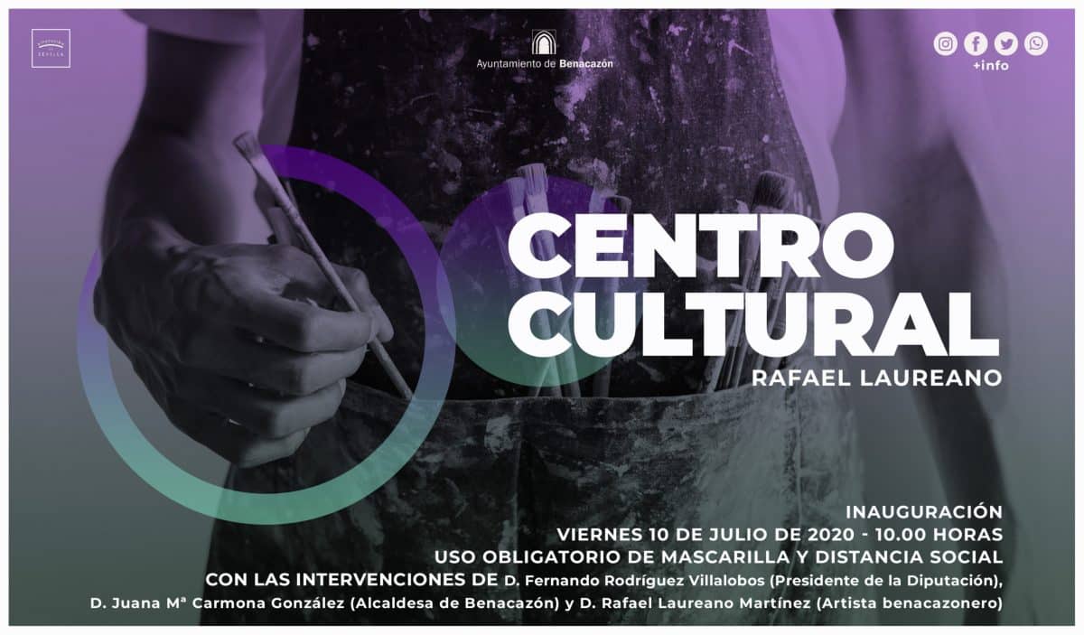 Cartel del acto de inauguración del Centro Cultural Rafeael Laureano.