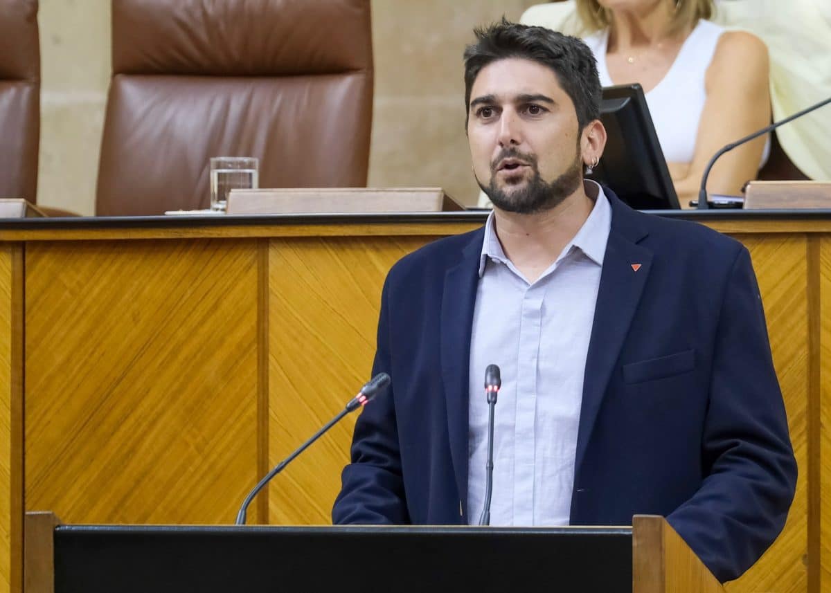 El diputado de Adelante Andalucía Ismael Sánchez en el Parlamento andaluz.