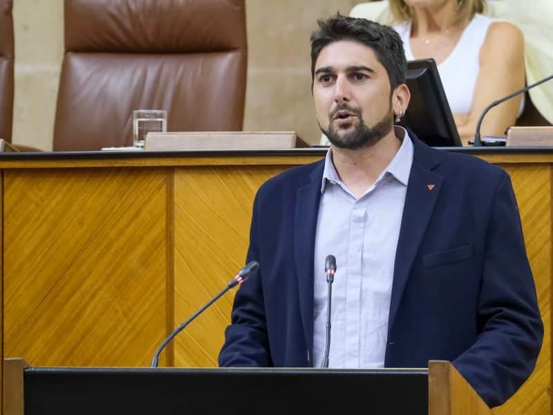 El diputado de Adelante Andalucía Ismael Sánchez en el Parlamento andaluz.
