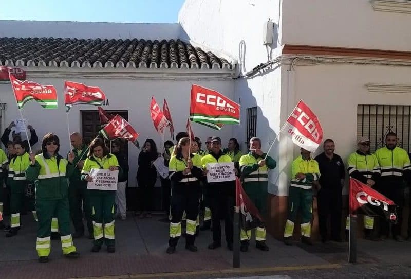 Empleados en contra de la privatización