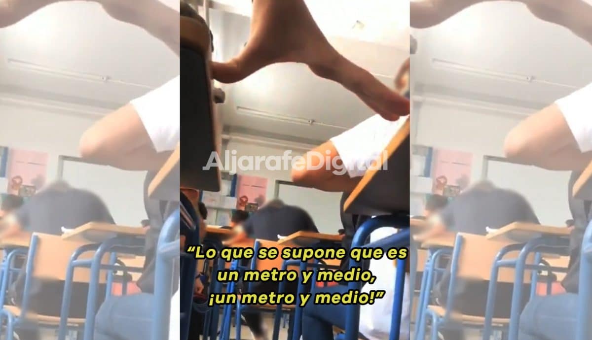 Una de las imágenes del vídeo que demuestra el incumplimiento de los protocolos en el IES Las Encinas.