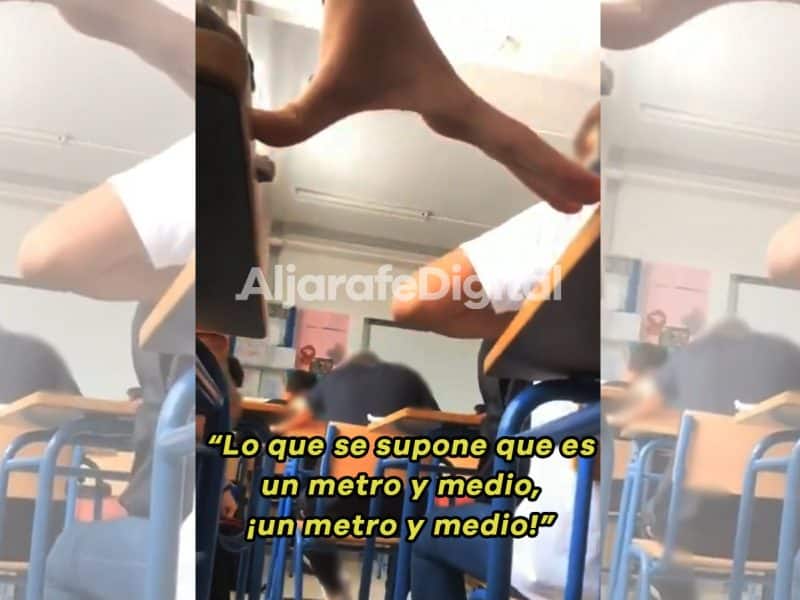 Una de las imágenes del vídeo que demuestra el incumplimiento de los protocolos en el IES Las Encinas.
