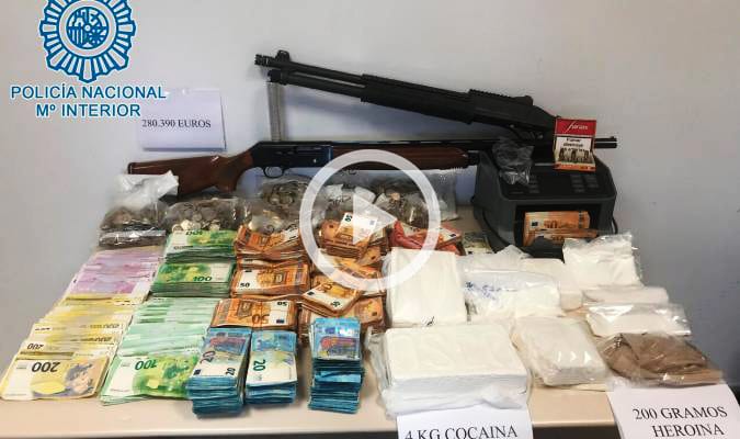 Alijo incautado por la Policía Nacional en la operación antidroga.