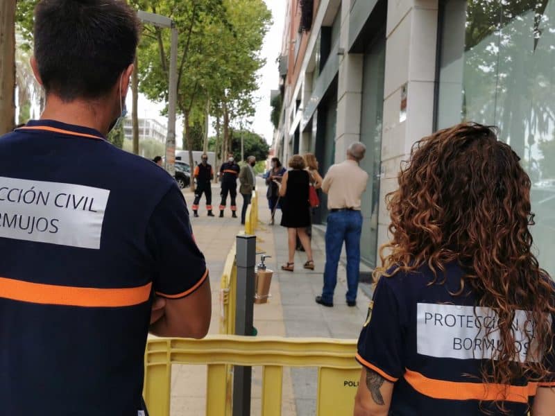 Protección Civil de Bormujos coordinando los test a docentes antes del inicio de curso.