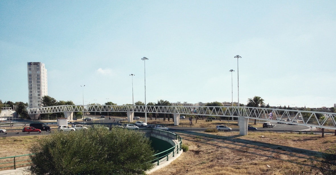Proyecto de la pasarela al PISA. Foto: Ayto. Mairena del Aljarafe