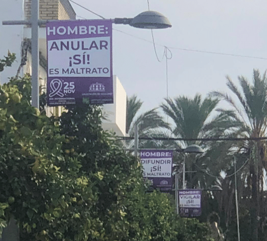 Cartel de la campaña contra la violencia de género del Ayuntamiento de Salteras. Foto: Ayto. Salteras.