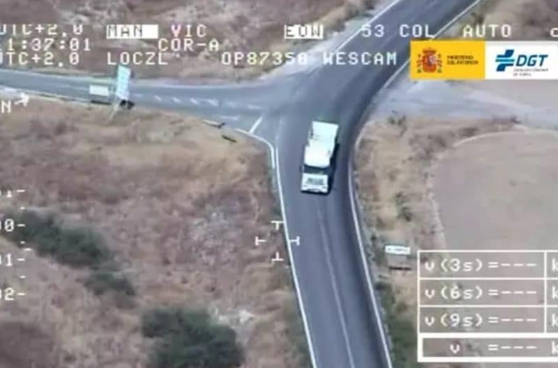 Vista desde helicóptero de la DGT.