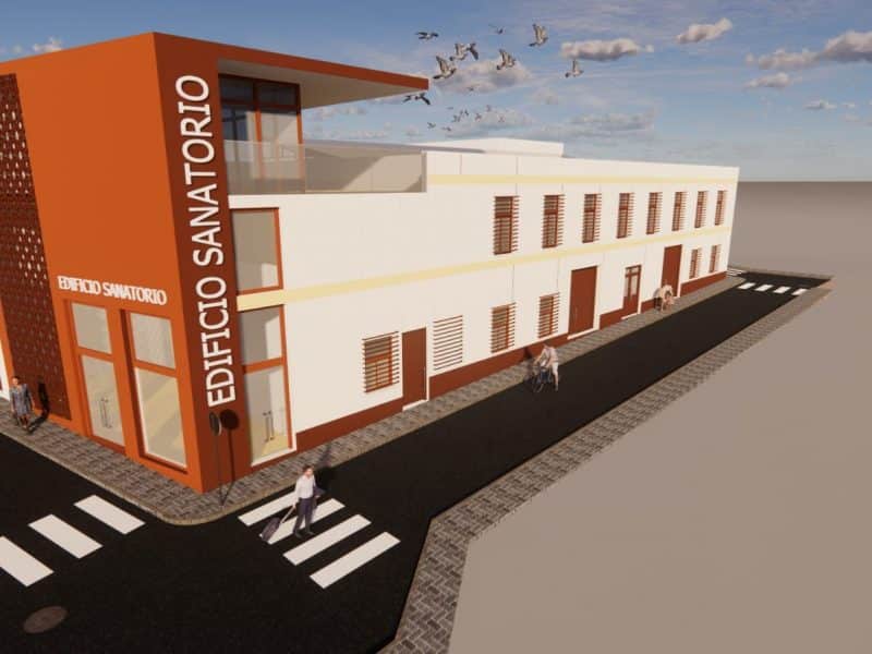 Reproducción del nuevo centro de asociaciones que podría llamarse Edificio Sanatorio.
