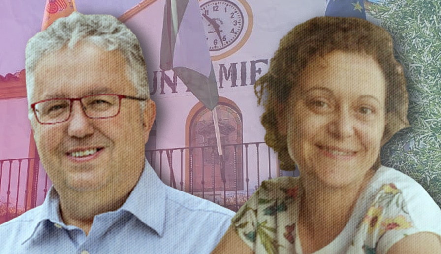 El alcalde Francisco Molina y la concejala de Podemos, Yésica Sposati.