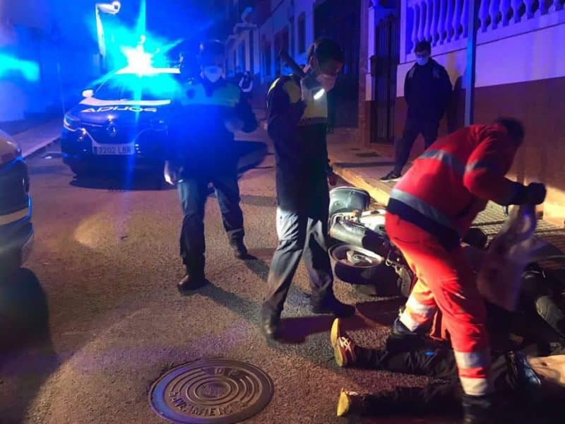 Imagen del accidente. Policía Local de Tomares.