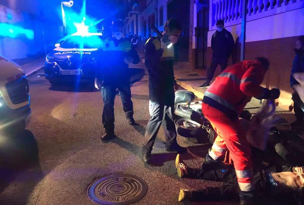 Imagen del accidente. Policía Local de Tomares.