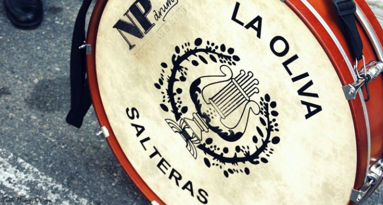 Bombo de la Sociedad Filarmónica Nuestra Señora de La Oliva de Salteras. Foto de Olivas Salteras.
