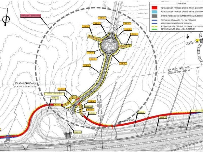 Plano de la nueva conexión de Espartinas con la A-49. MITMA.