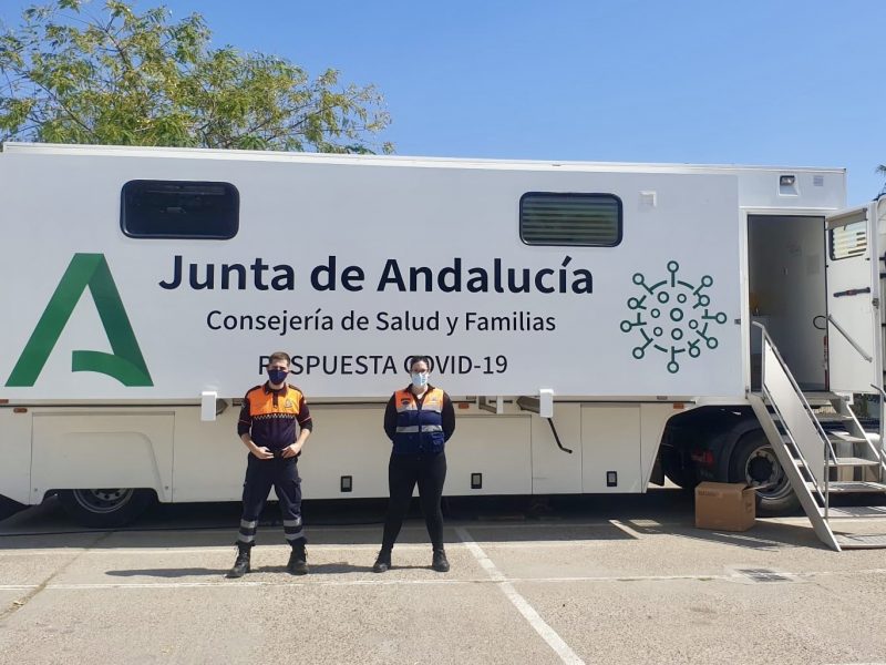 Protección Civil de San Juan colabora en la organización del cribado masivo. Foto de Protección Civil.