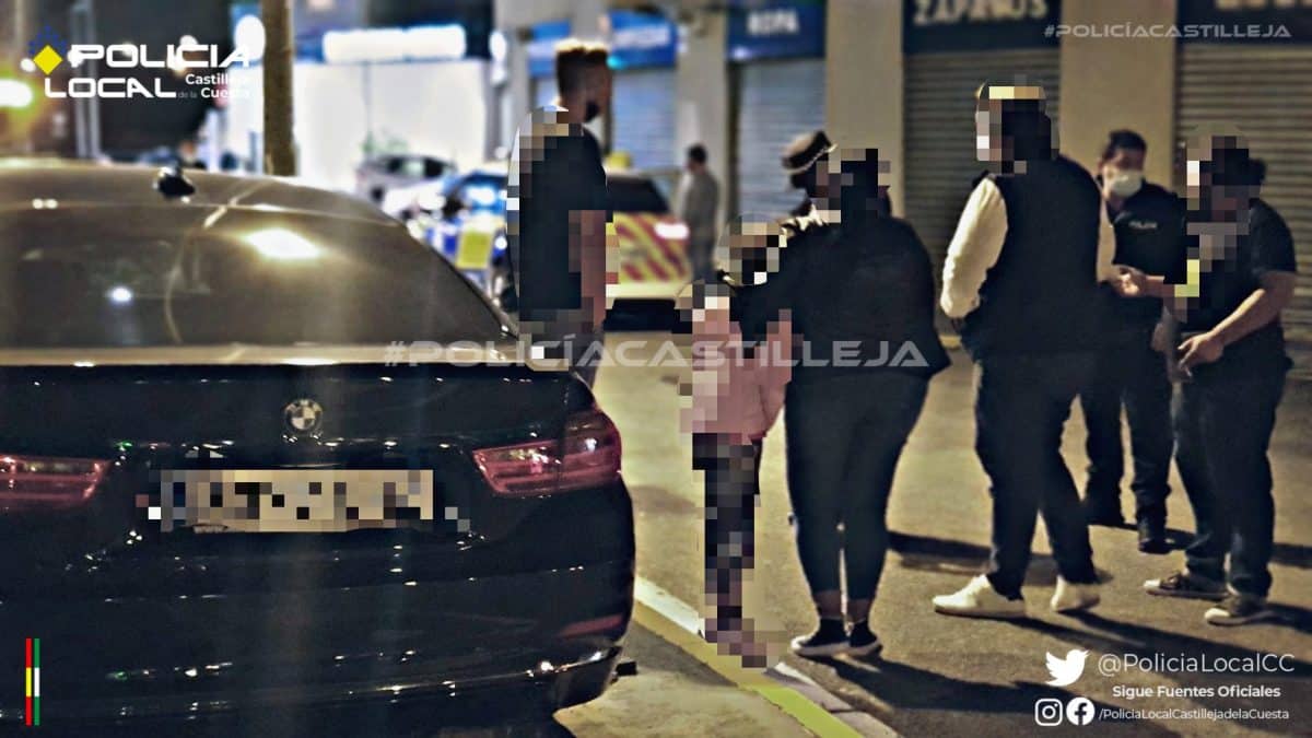 Imagen de los hechos acaecidos el viernes tarde en Castilleja. Foto de la Policía Local de Castilleja.