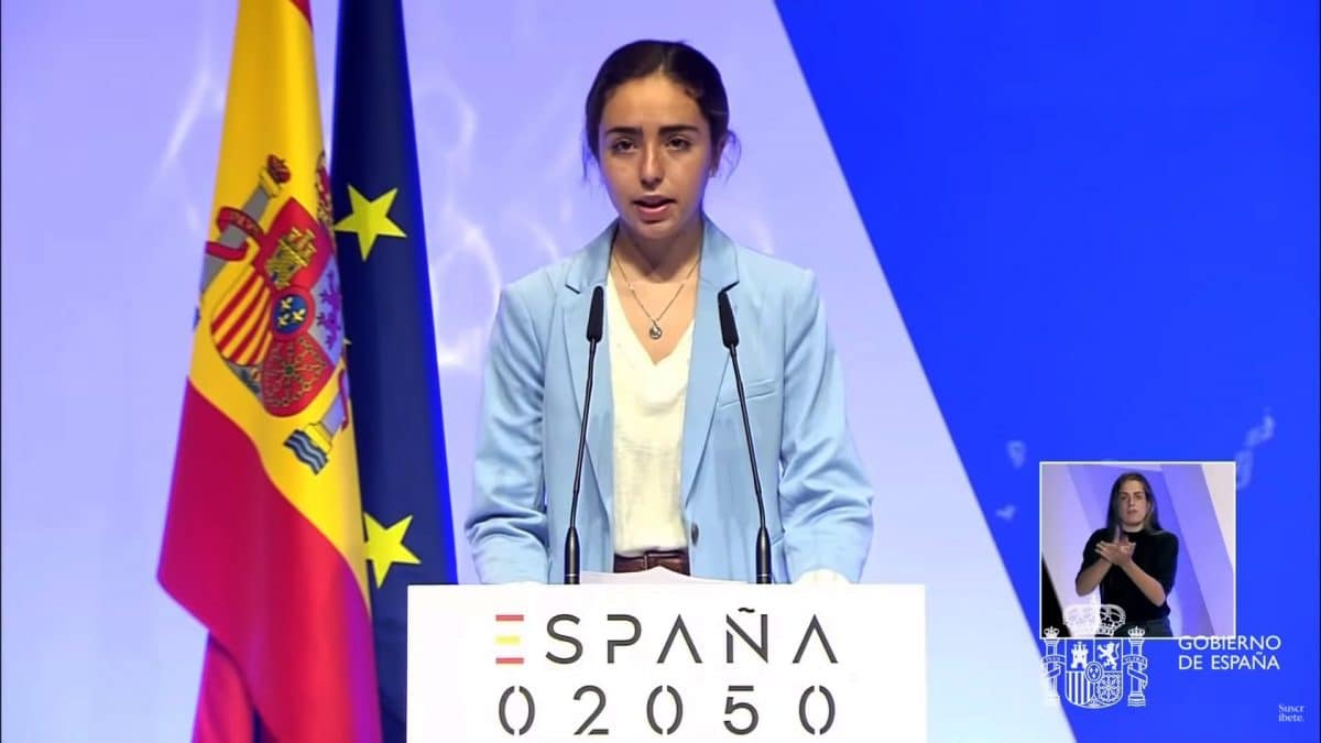 Marta Borrell durante su discurso en España 2050.