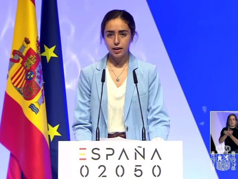 Marta Borrell durante su discurso en España 2050.
