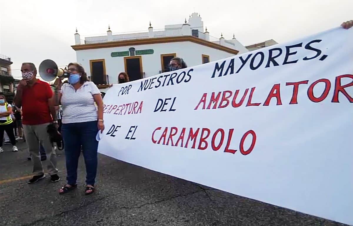 Imagen de una de las protestas celebradas en La Pañoleta en septiembre. Aljarafe Digital.