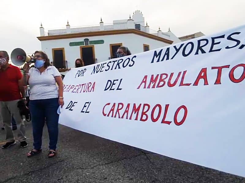Imagen de una de las protestas celebradas en La Pañoleta en septiembre. Aljarafe Digital.