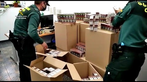 Tabaco intervenido por la Guardia Civil.