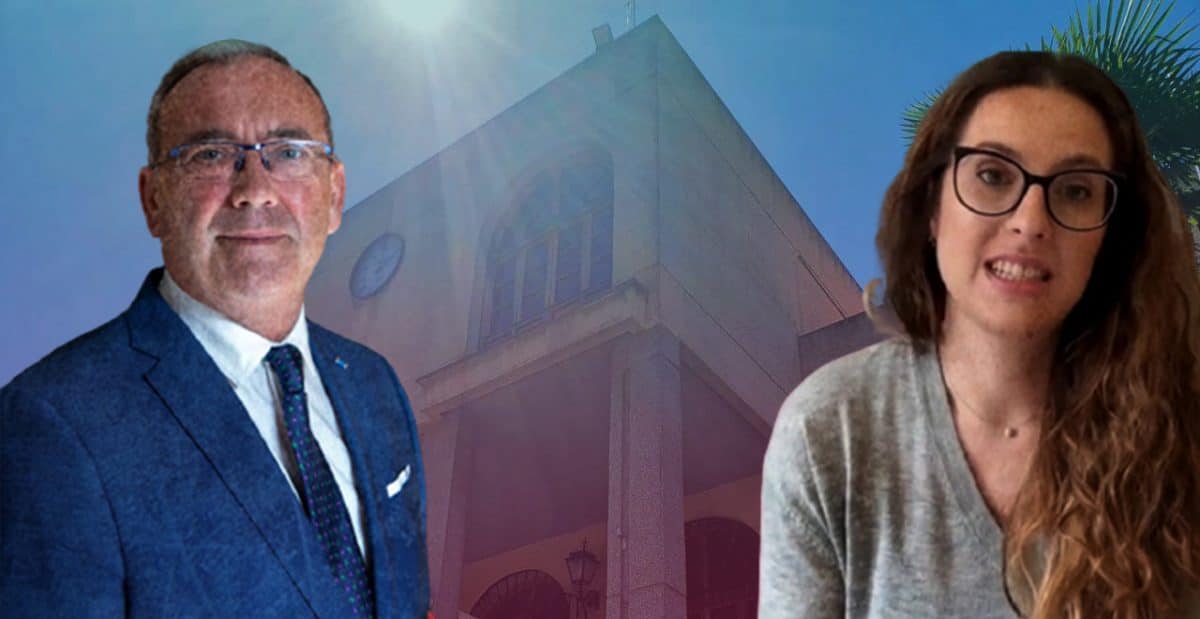Fernando Zamora, alcalde socialista de San Juan, y Blanca Montero, portavoz de Adelante.