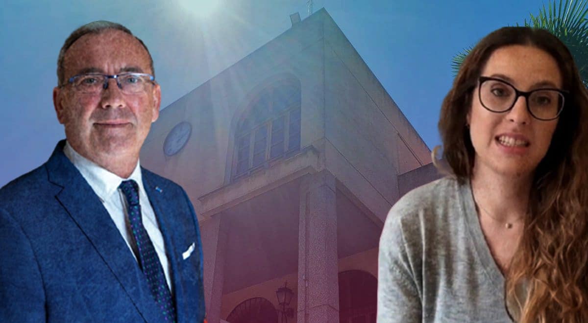 Fernando Zamora, alcalde socialista de San Juan, y Blanca Montero, portavoz de Adelante.