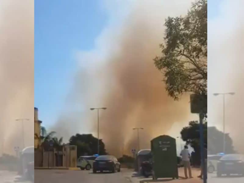 Imagen del incendio entre Gelves y Mairena.