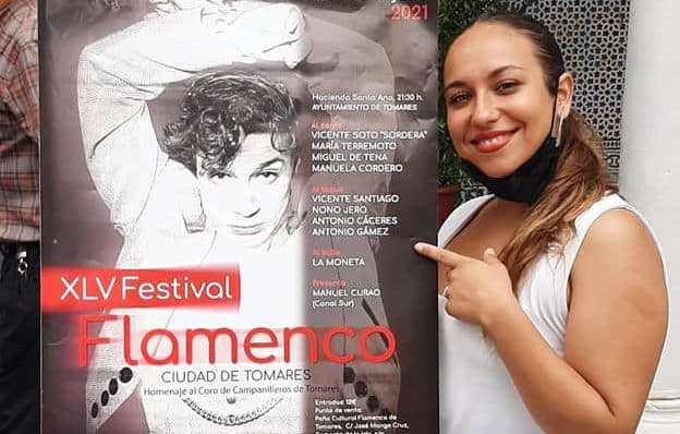 La cantaora María Terremoto durante la presentación del Festival Ciudad de Tomares.