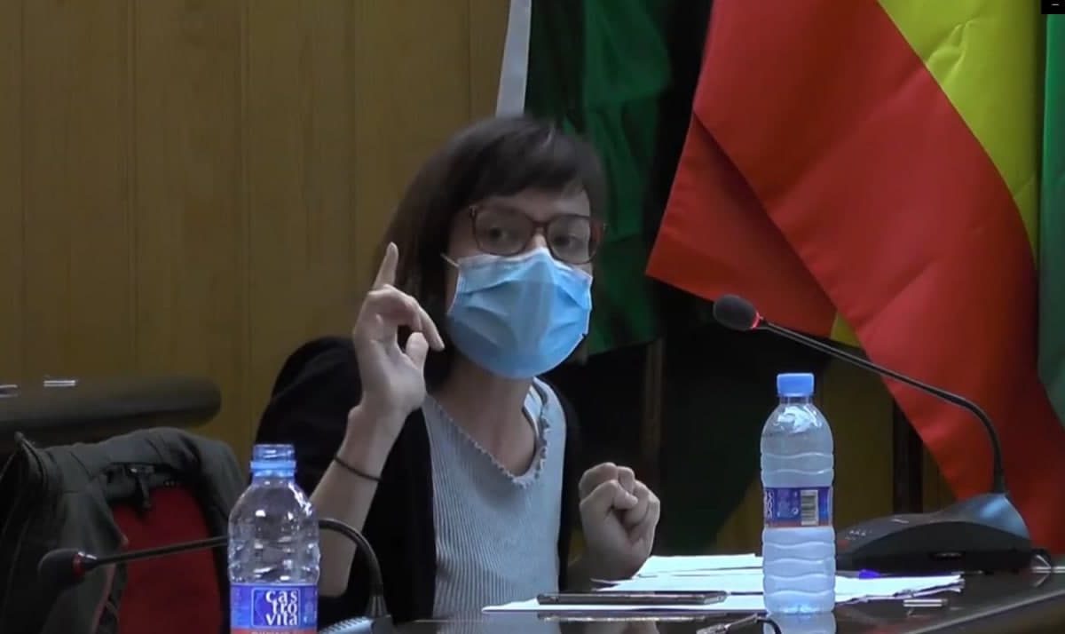 Laura Pérez durante un Pleno municipal.