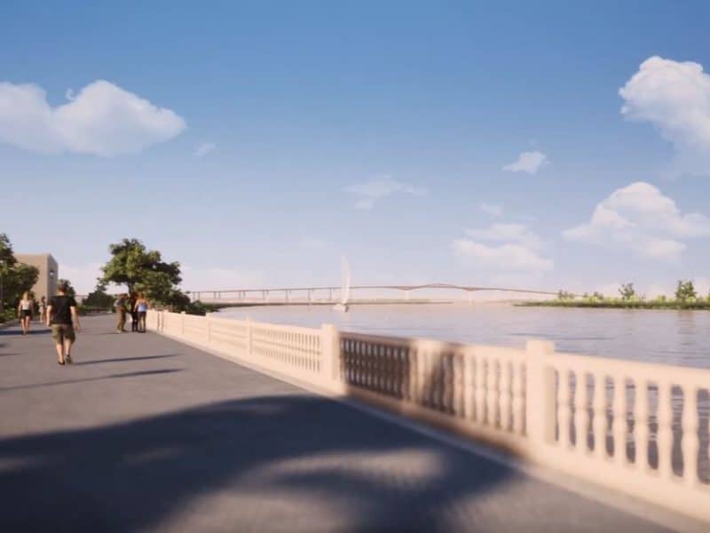 Imagen del proyectado puente sobre la SE-40 desde Coria por Fhecor / SA