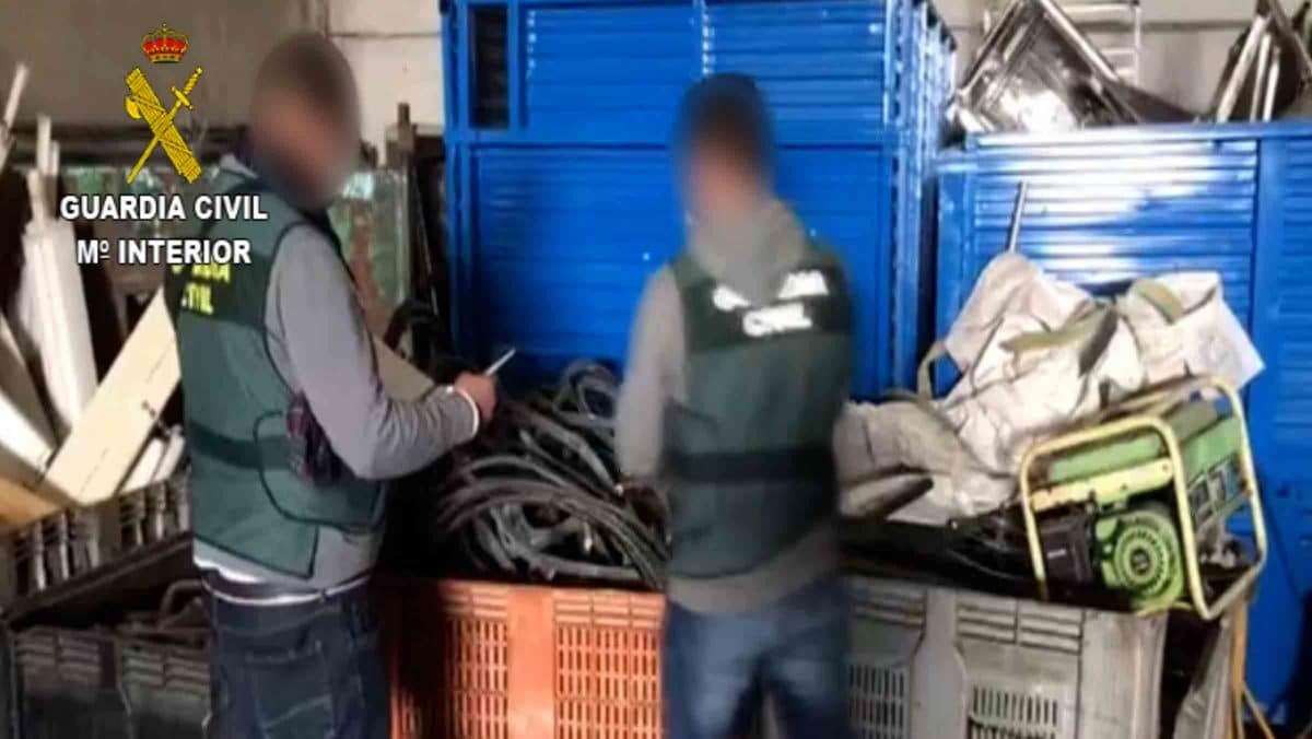 Cobre incautado al detenido / Guardia Civil
