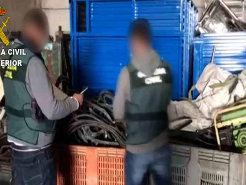 Cobre incautado al detenido / Guardia Civil