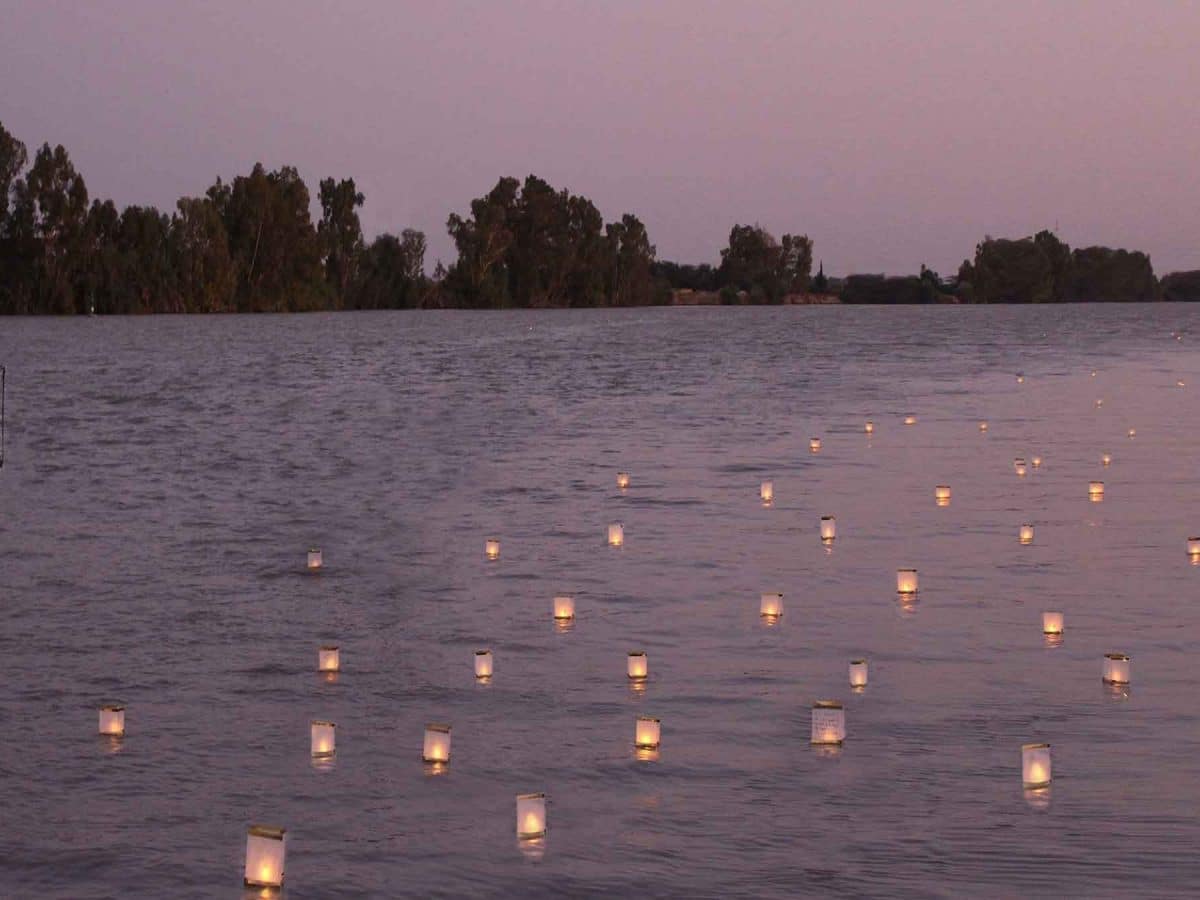 Imagen de las velas en el río de Coria del Río / AD