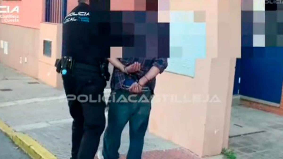 Imagen de la detención en Castilleja de la Cuesta de este martes / AD
