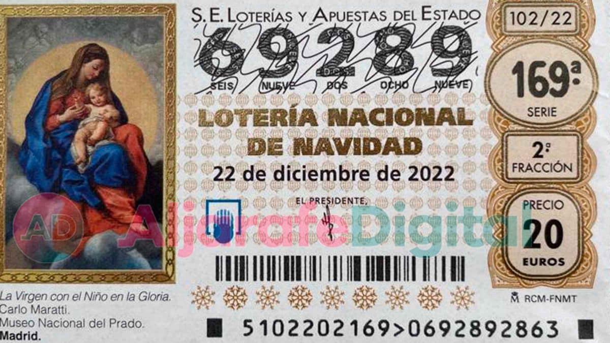 Imagen de un décimo de Lotería de Navidad de 2022 / AD