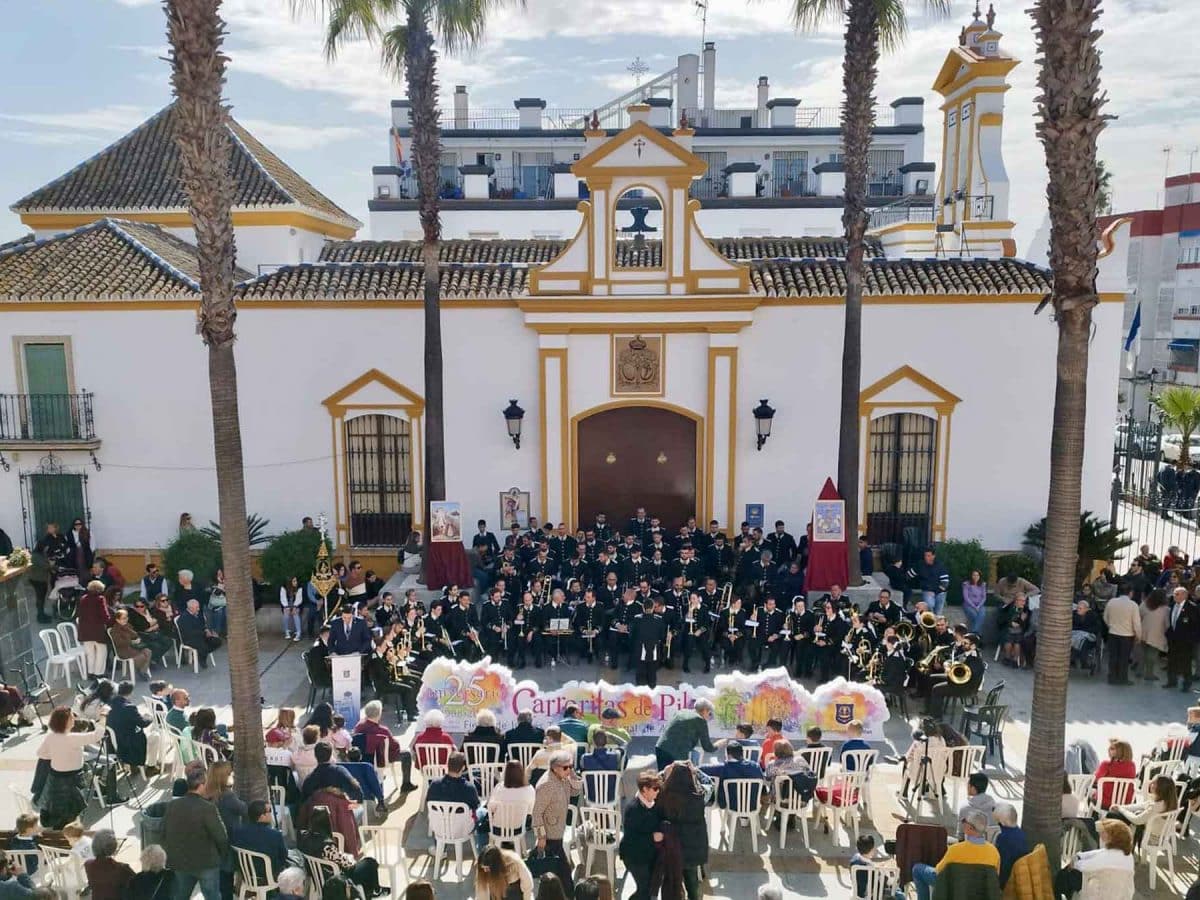 Concierto cofrade celebrando el Aniversario de las Carreritas, parte de la Semana Santa en Pilas