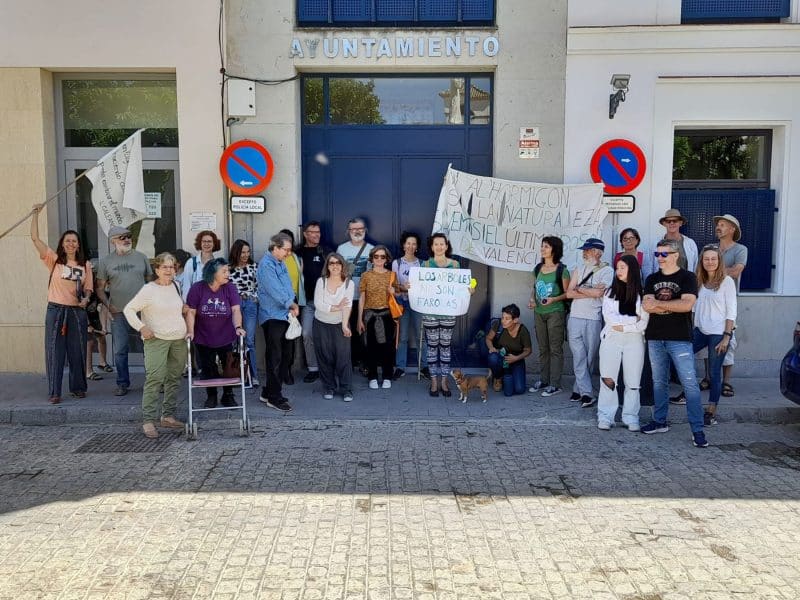 Vecinos de Valencina de la Concepción se concentran frente a su Ayuntamiento para proteger su último bosque / Clara Fajardo