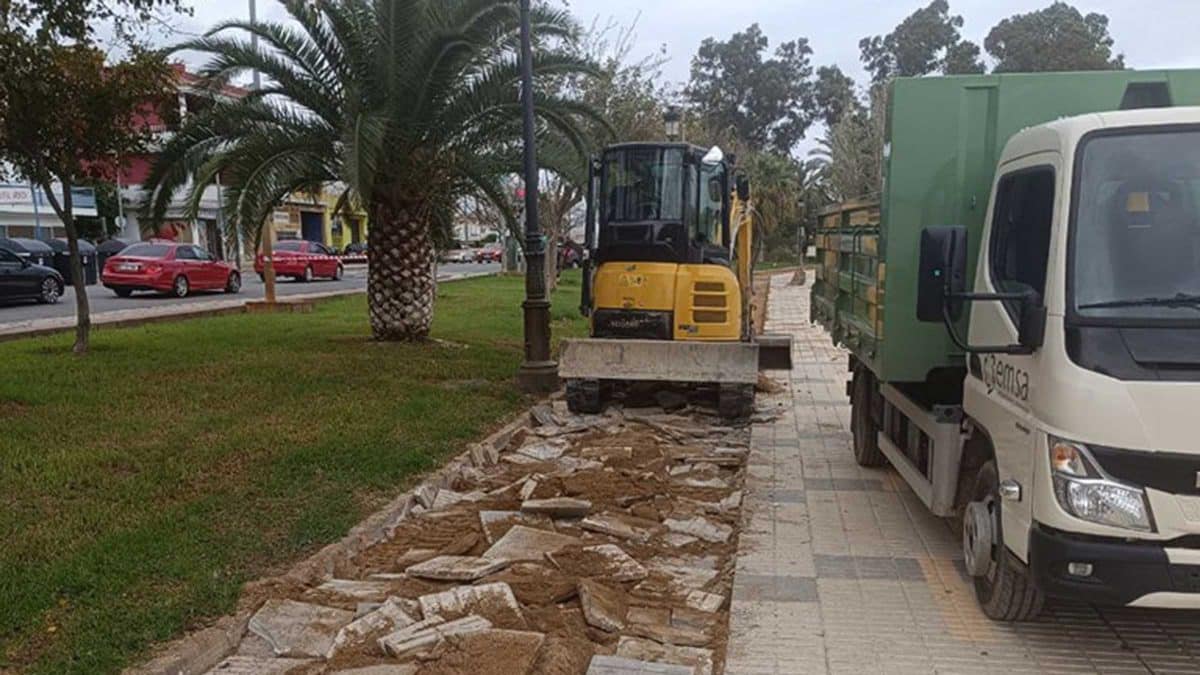 Obras del carril bici de Coria