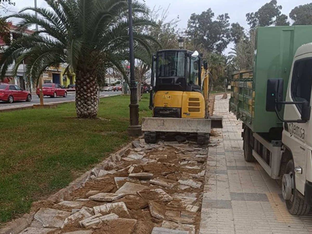 Obras del carril bici de Coria