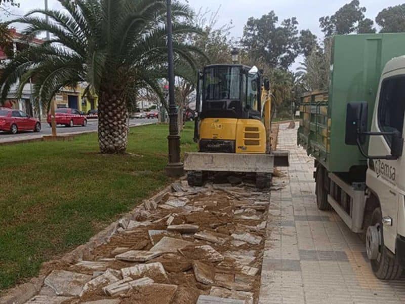 Obras del carril bici de Coria