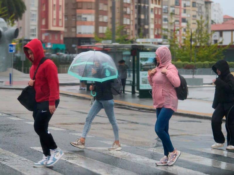 lluvia y viento