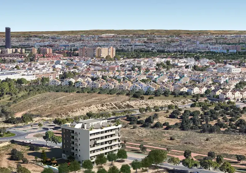 Vista aérea de la ciudad de Tomares