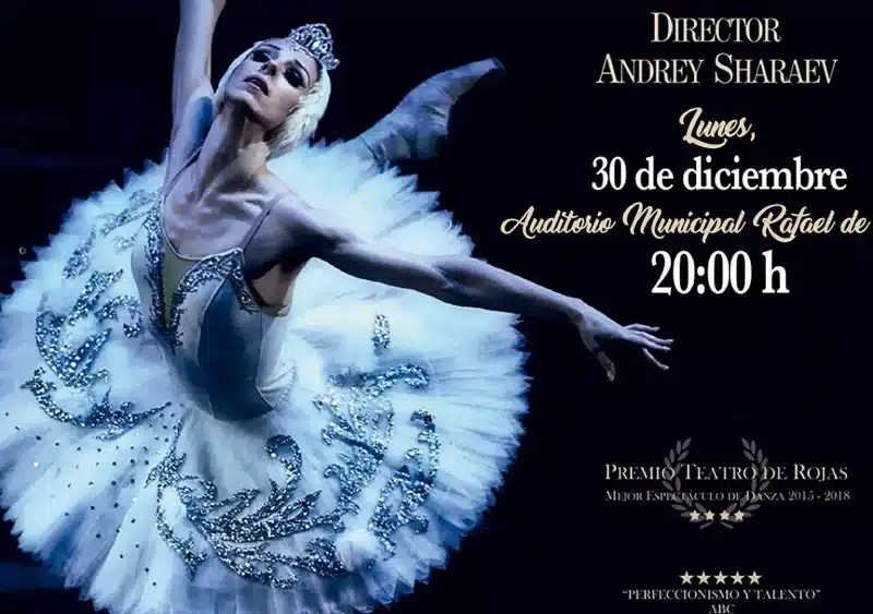 Cartel de El Lago de los Cisnes del Ballet Clásico Internacional en Tomares - AYUNTAMIENTO DE TOMARES