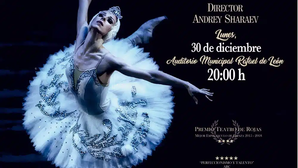 Cartel de El Lago de los Cisnes del Ballet Clásico Internacional en Tomares - AYUNTAMIENTO DE TOMARES