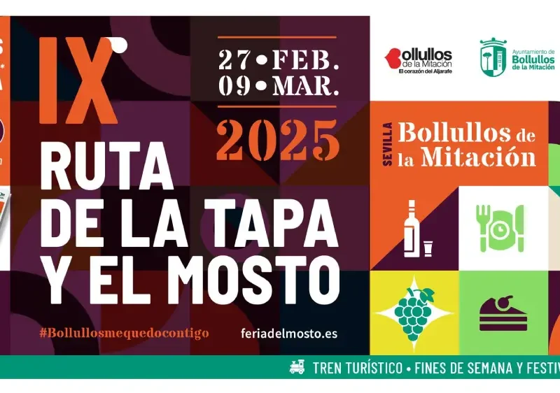 Cartel de la novena Ruta de la Tapa y el Mosto - Ayuntamiento de Bollullos de la Mitación