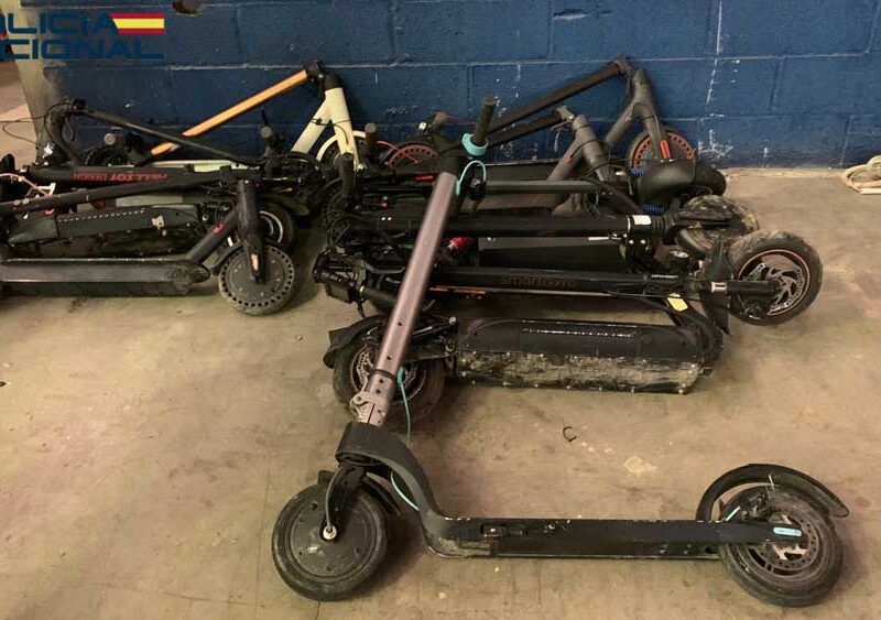Patinetes eléctricos presuntamente robados. - Policía Nacional